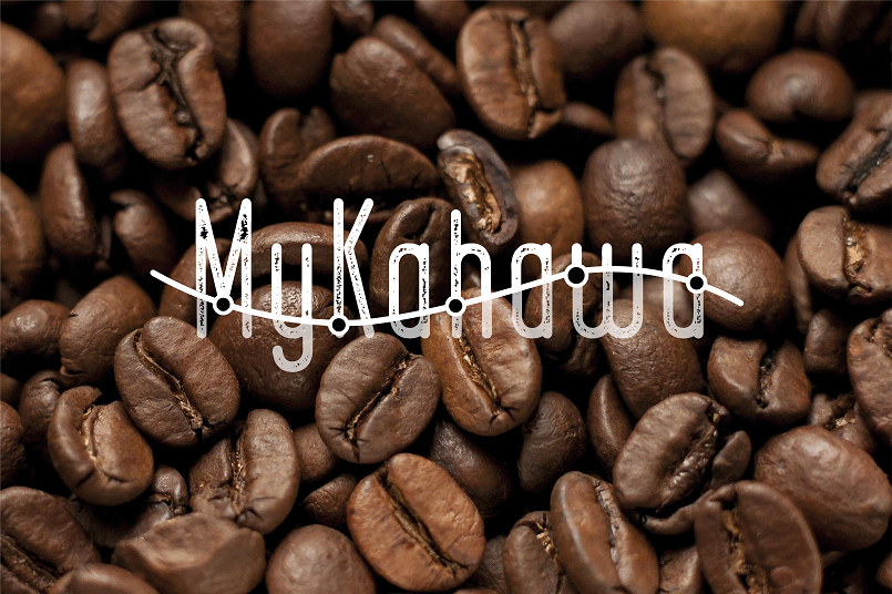 MyKahawa logo on roasted coffee